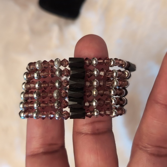 Hematite and Colored Beads Magnetic Necklace can be worn as Bracelet - Picture 6 of 7